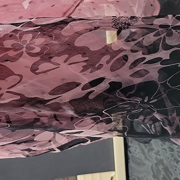 Accessories - Exquisite Vintage Pink and Black Silk Retro Scarf Headcover